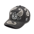 Cult X El Alfa Paisley Panel A Frame Trucker Hat In Black