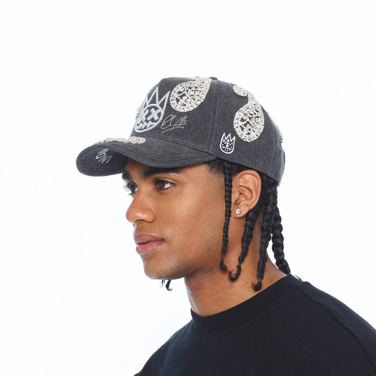 Cult X El Alfa Paisley Panel A Frame Trucker Hat In Black