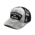Cult's Mesh Back Trucker Hat "Cant Do Epic Shit" In Grey