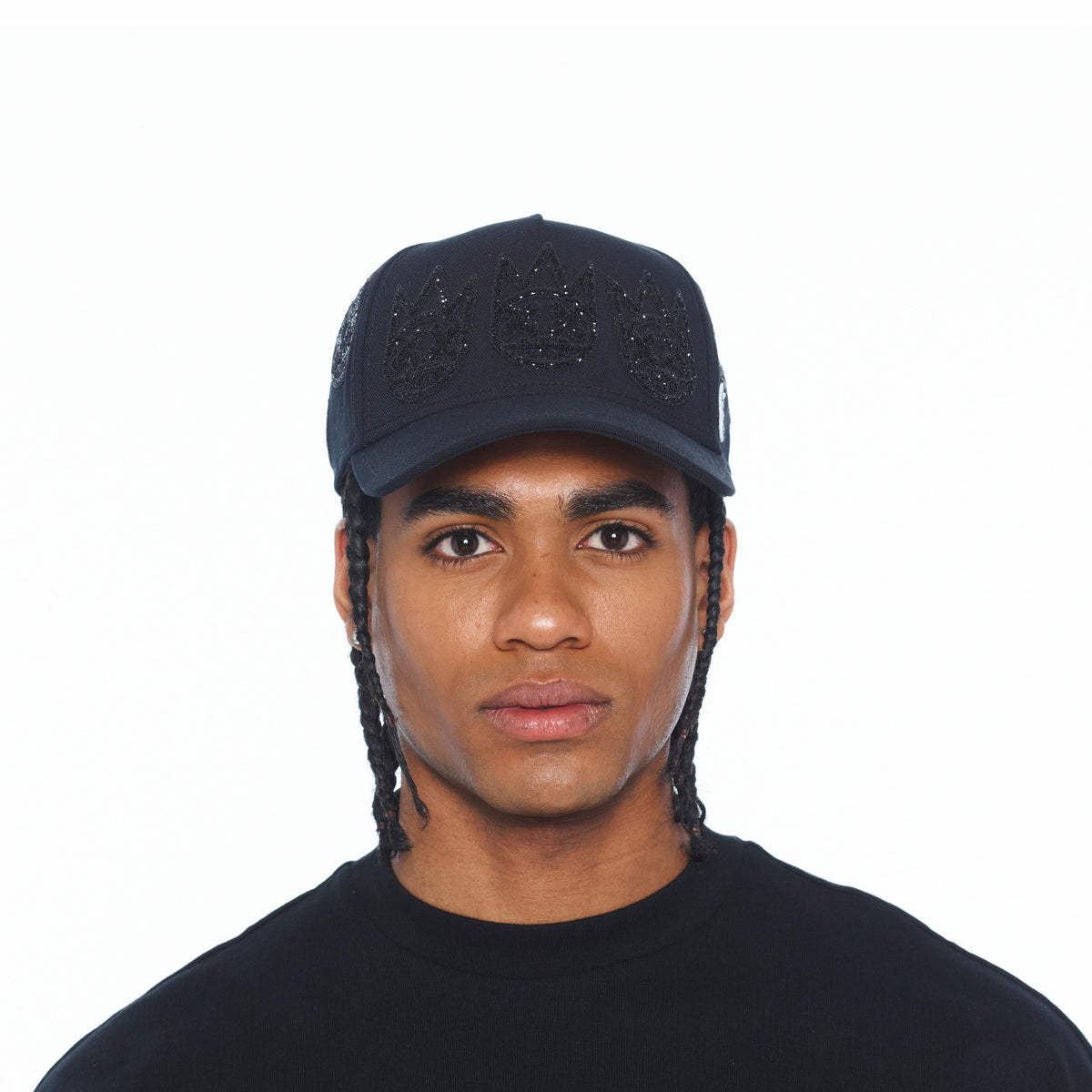 Cult X El Alfa A Frame Hat "Multi Black Crystal Logo" In Black