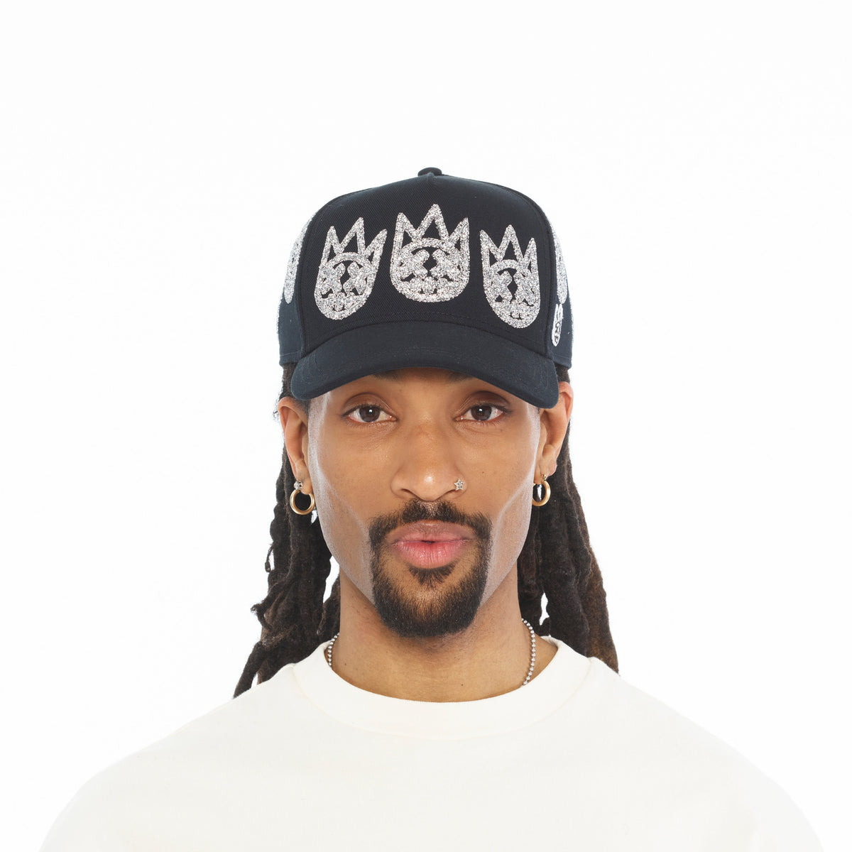 Cult X El Alfa A Frame Hat "Multi Crystal Logo" In Black