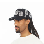 Cult X El Alfa A Frame Hat "Multi Crystal Logo" In Black
