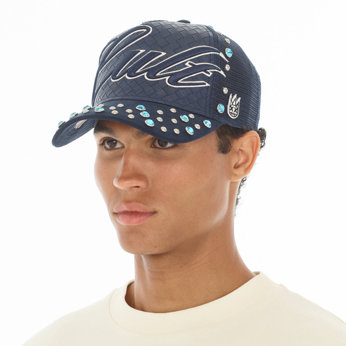 Cult's Mesh Back Trucker Hat "Studs" In Navy