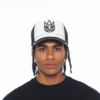 Cult's Mesh Back Trucker Hat "Divine Sounds" In Black/White