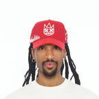 Cult's A Frame Trucker Hat "Crystal Burst" In Racing Red