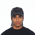 Cult's Mesh Back Trucker Hat "Camo Crystal Script" In Black Camo