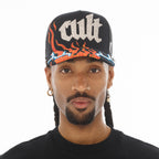 Cult's Mesh Back Trucker Hat "Flame" In Black