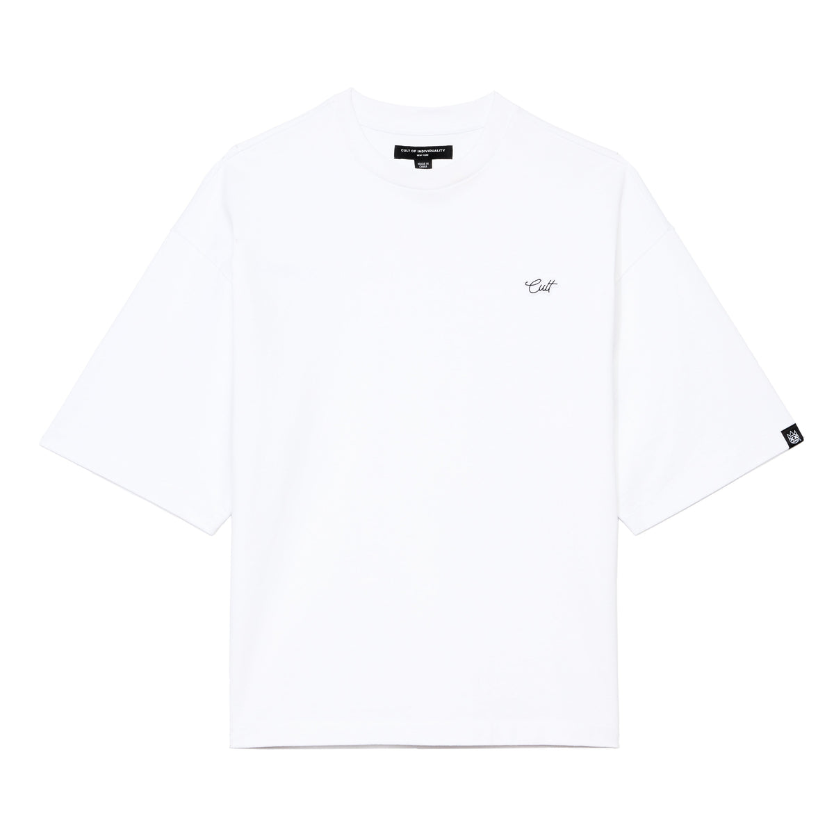 Cult's Oversized Short Sleeve Crew Neck Tee In White