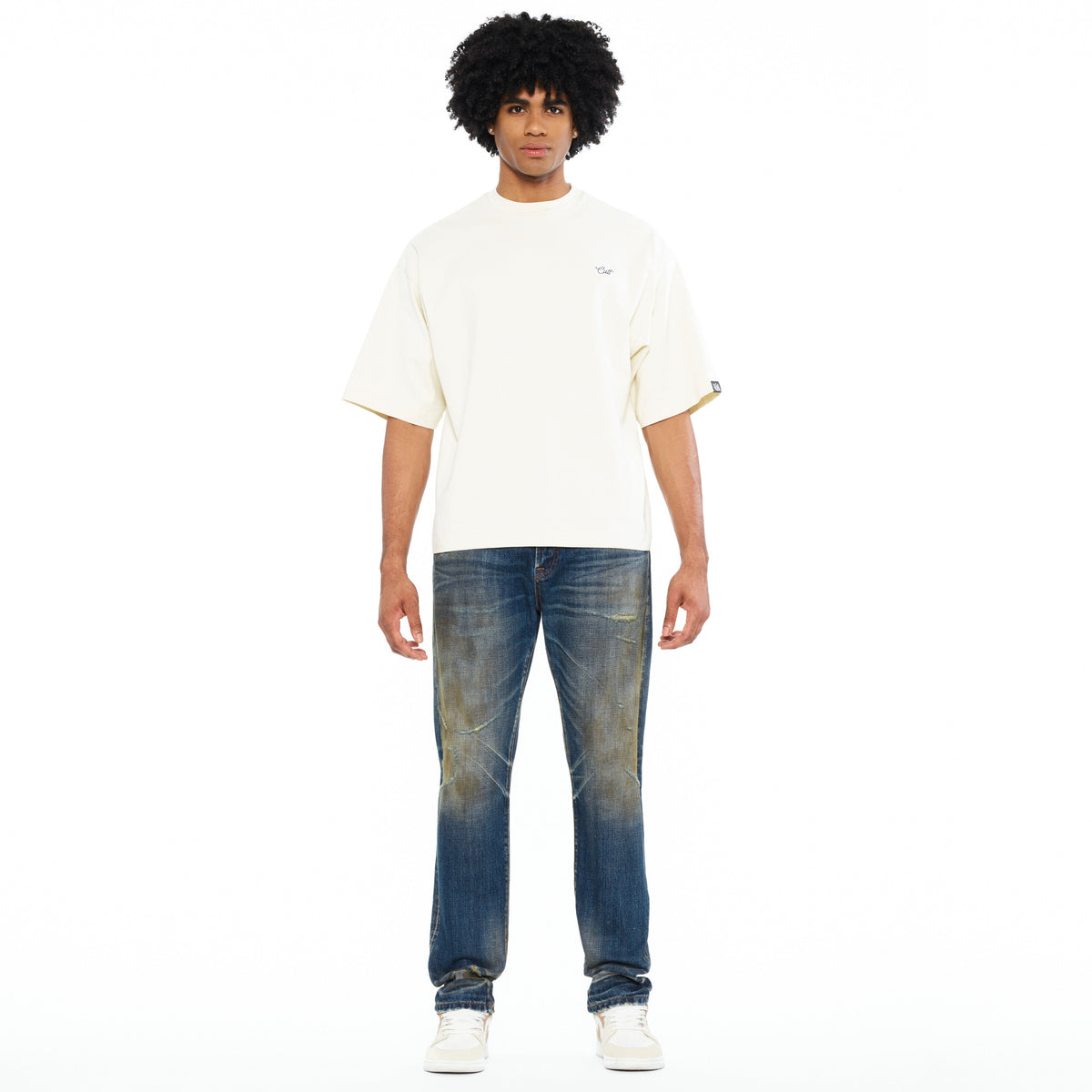Cult's Oversized Short Sleeve Crew Neck Tee In Winter White