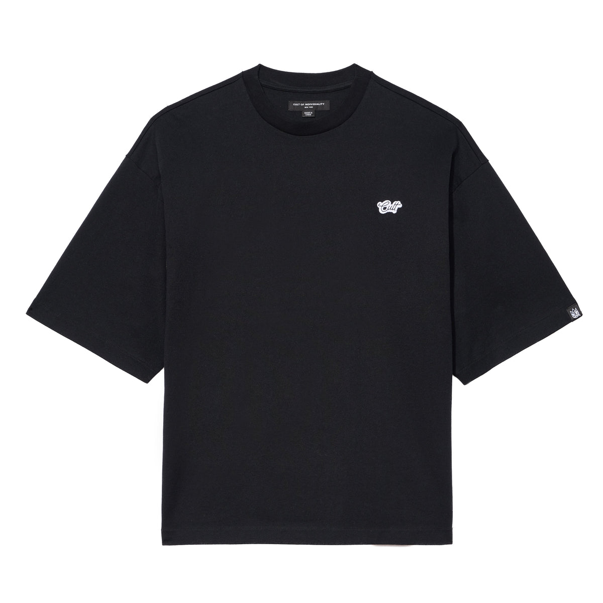 Cult's Oversized Short Sleeve Crew Neck Tee In Black