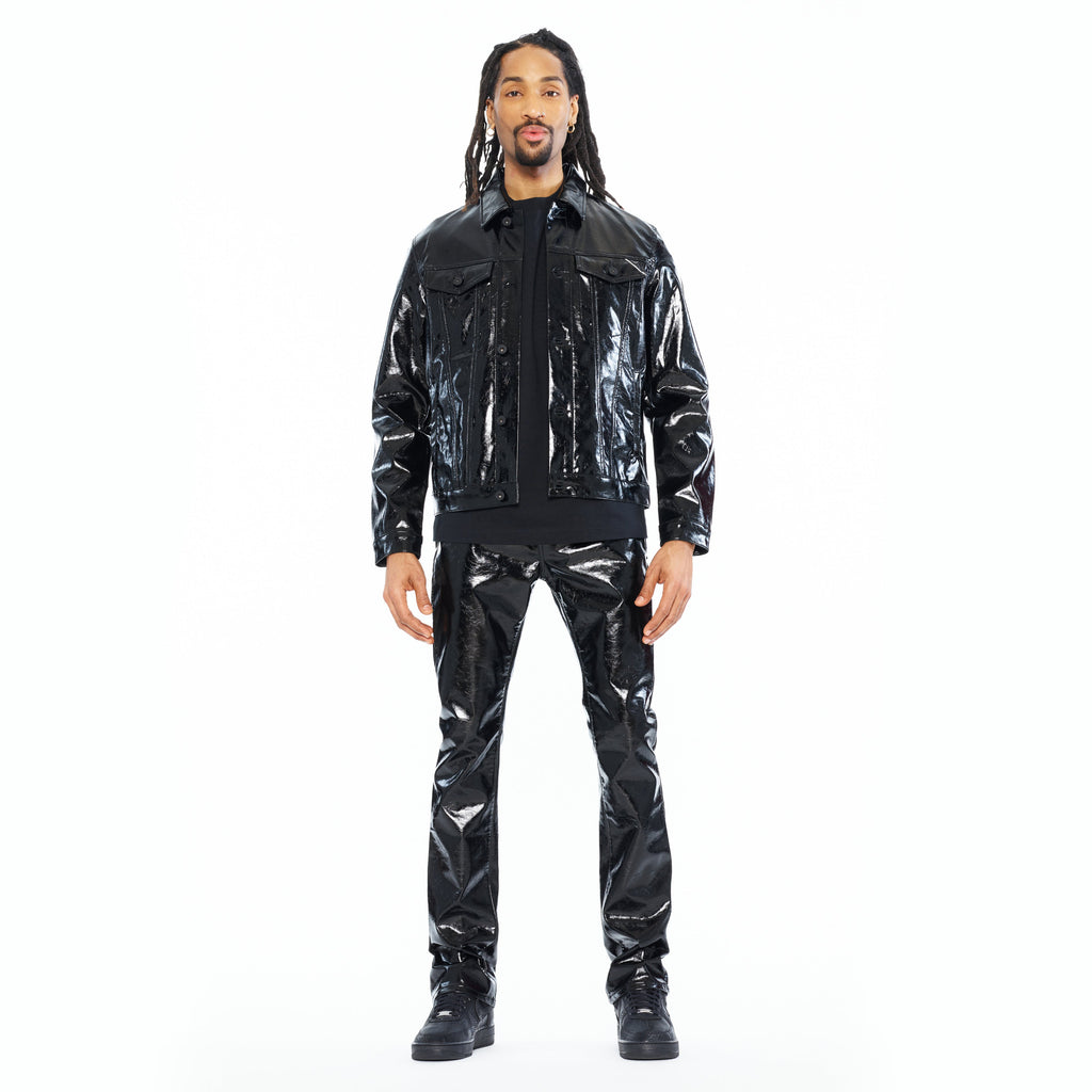 Cult's Patten Leather Lenny Bootcut 603 Jeans In Black