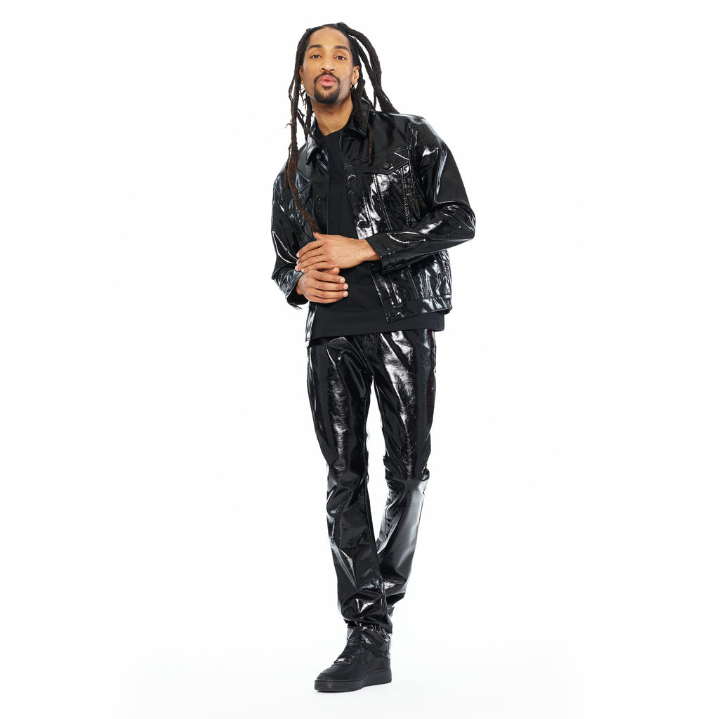 Cult's Patten Leather Lenny Bootcut 603 Jeans In Black