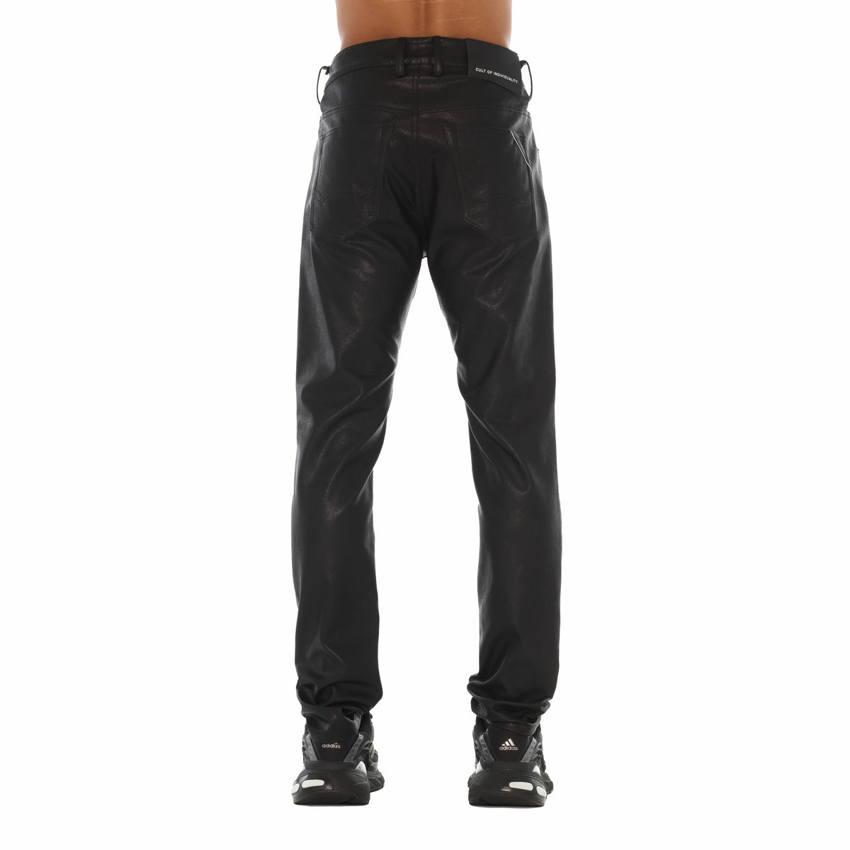 Cult's Vegan Leather Rocker Slim 602 Jeans In Black