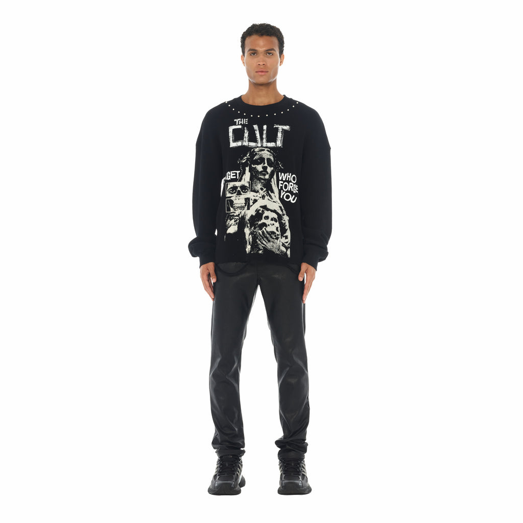 Cult's Vegan Leather Rocker Slim 602 Jeans In Black