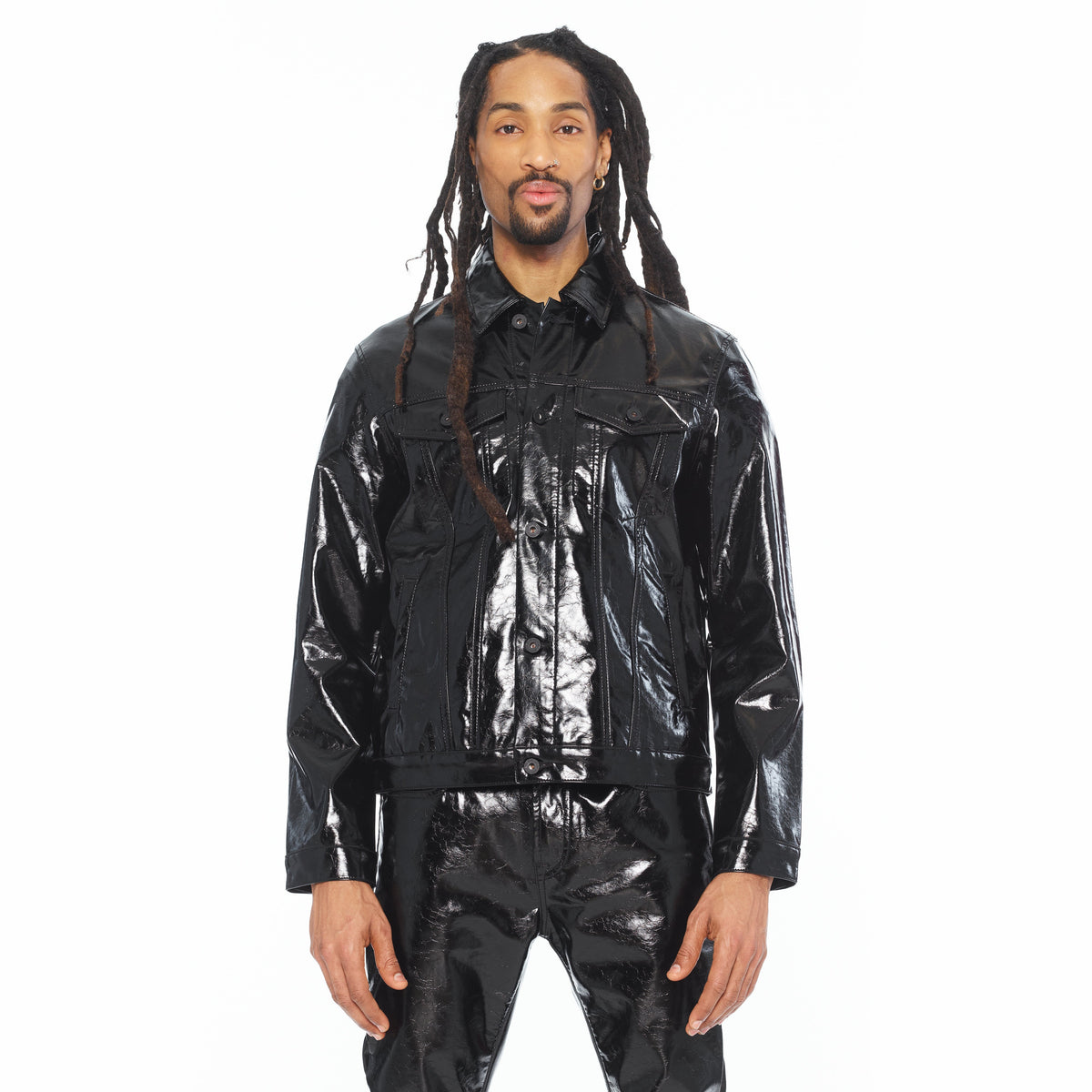 Cult's Type II Patten Leather Black Jacket In Black