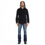 Cult's Classic Suede Full Button Shirt In Black