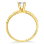 GIA Certified 14K Yellow Gold 1/2 Cttw Diamond Solitaire Engagement Ring (H Color, SI1 Clarity) - Size 6