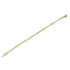 10K Yellow Gold 1.00 Cttw Pave Set Diamond Bar and  X-Link 7" Bracelet (I-J Color, I3 Quality)