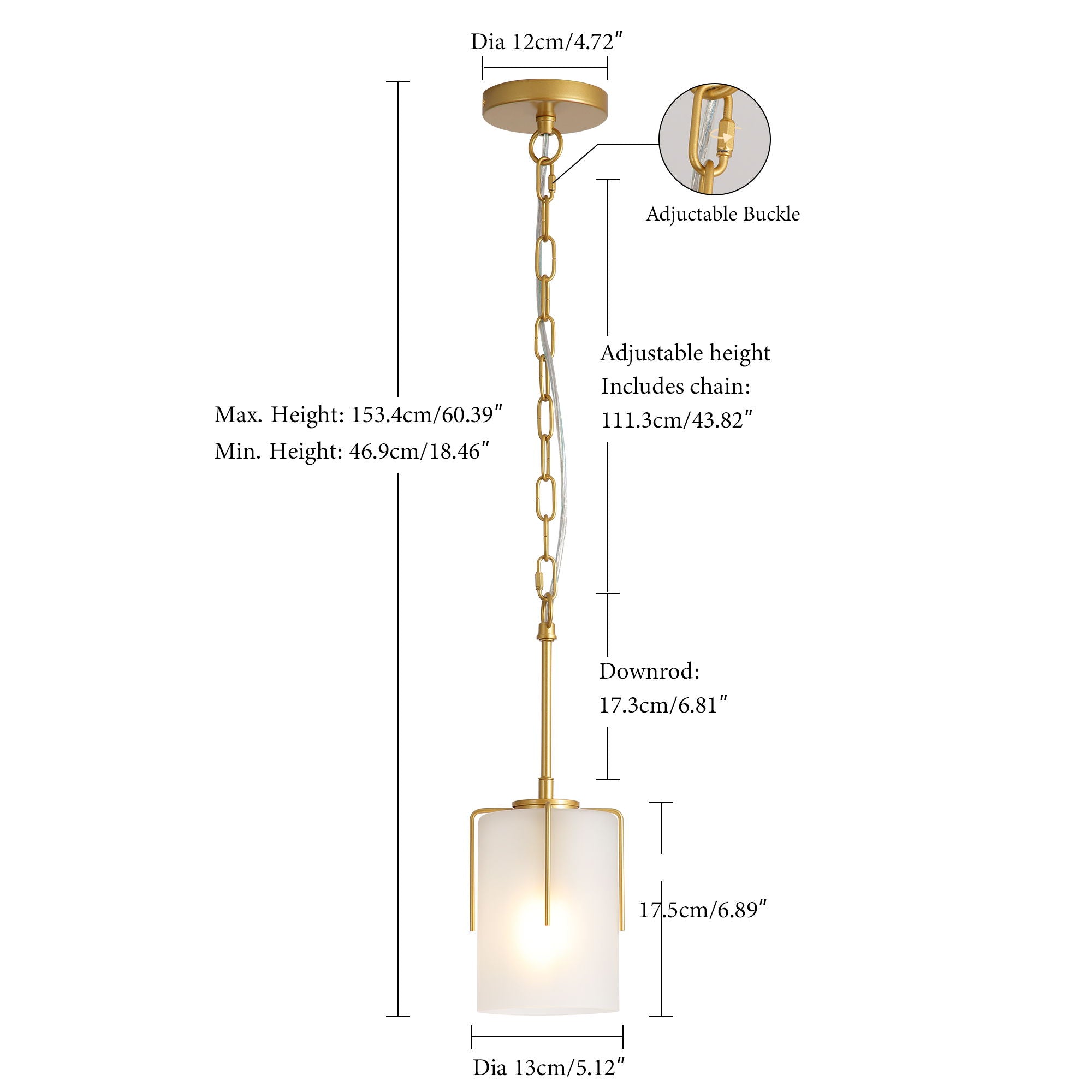Adjustable Cylindrical Pendant Light