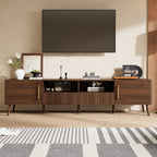 TV Stand For TVs Up To 85" With Soft-Close Doors - Walnut