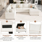 Sectional Sofa Pull-Out Sofa Bed Sleeper With A Storage Ottoman