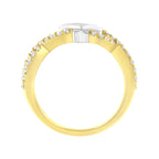 10K Two Tone Color 5/8 Cttw Diamond Kite and Twist Shank Ring (H-I Color,SI2-I1 Clarity)