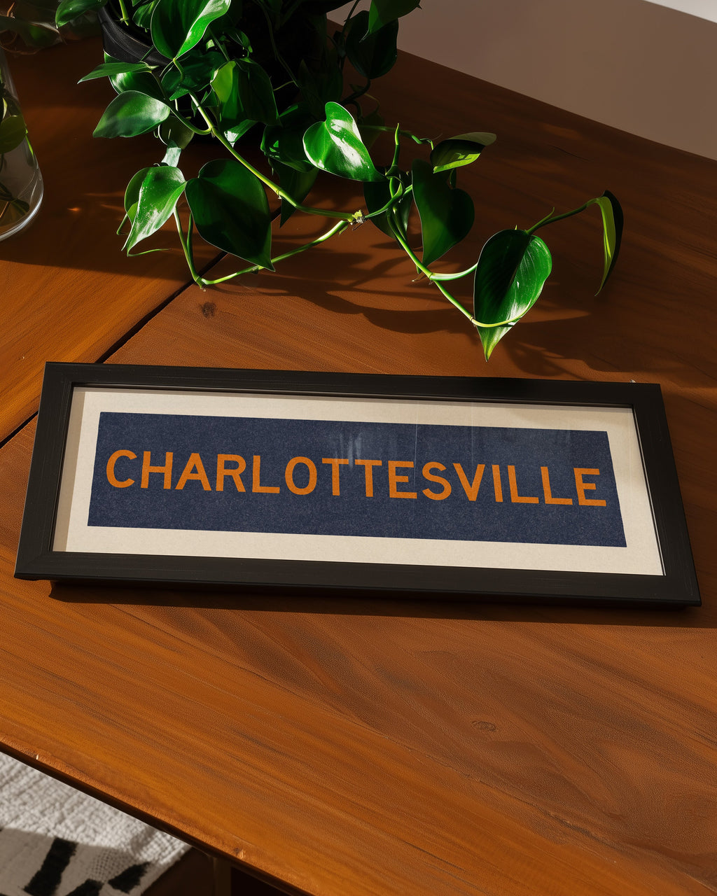 Framed Charlottesville Blue Bus Scroll