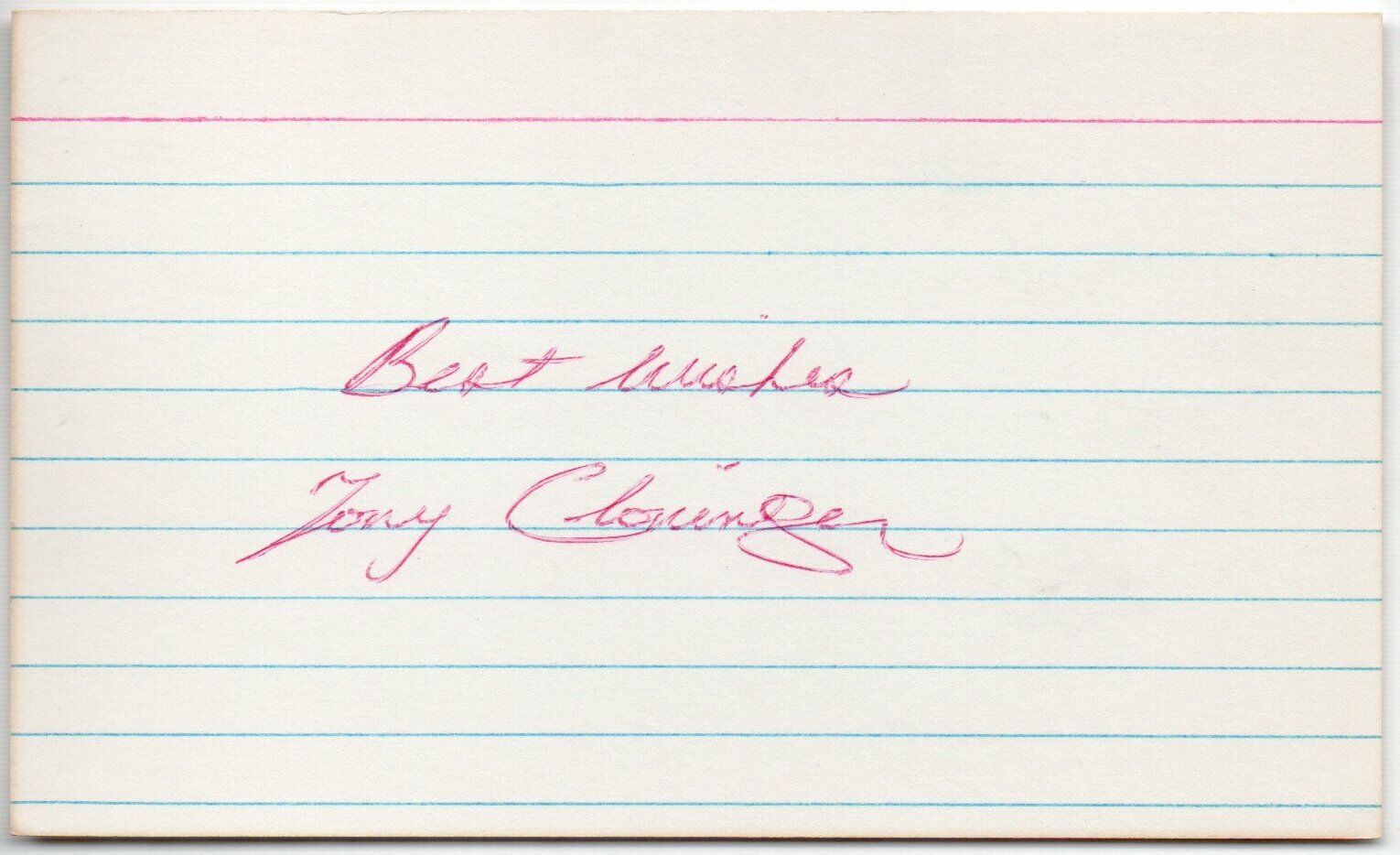 Lot of Four Tony Cloninger Braves/Reds/Cardinals Signed 3x5 Index Cards 145389