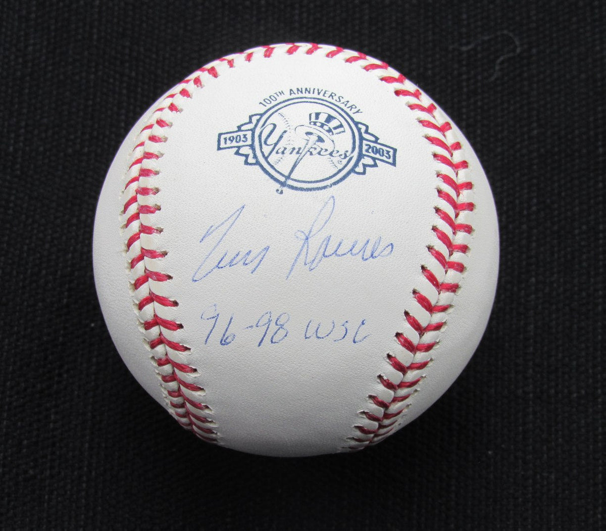 Tim Raines Signed/Auto Yankees 100th OML Baseball MAB Inscr 187096