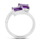 1.90 Carat Genuine Amethyst .925 Sterling Silver Ring