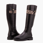 The Bellina Black Leather Women’s Knee-High Women Boot