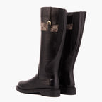The Bellina Black Leather Women’s Knee-High Women Boot
