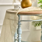 Round Top Carved Table