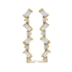 14K Yellow Gold 1/2 Cttw Diamond Zig Zag Drop Earrings (I-J Color, SI2-I1 Clarity)