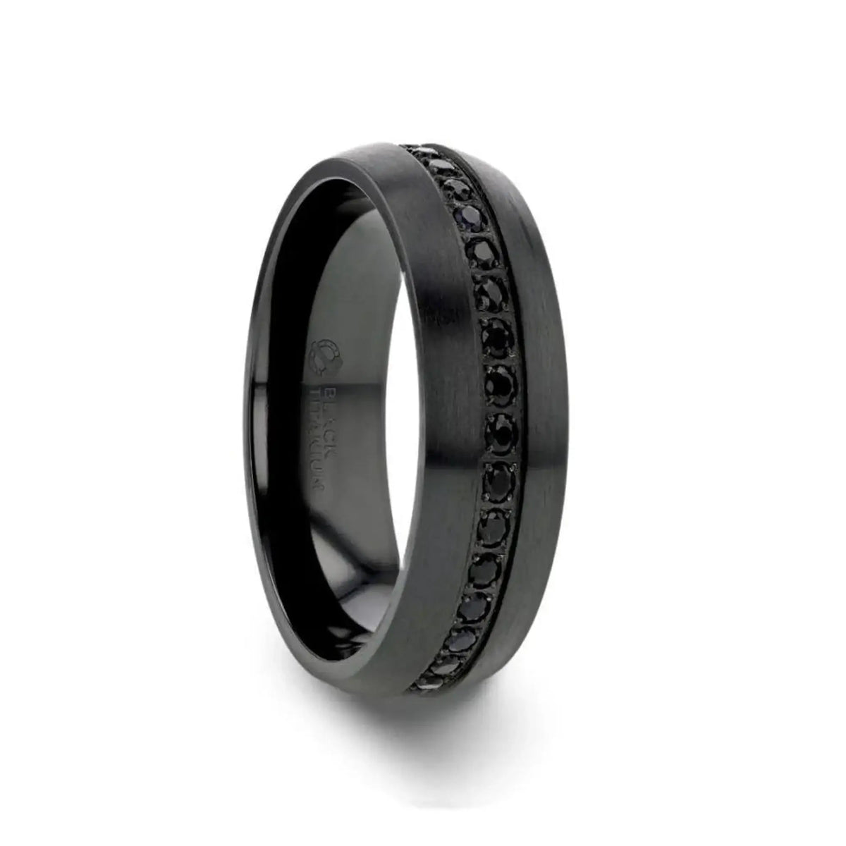 TALON Black Titanium Ring with Black Sapphires - 6mm - 8mm
