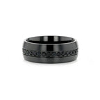 TALON Black Titanium Ring with Black Sapphires - 6mm - 8mm