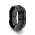 TALON Black Titanium Ring with Black Sapphires - 6mm - 8mm