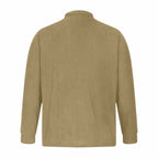 Fleece Quarter-Zip Long Sleeve Ribbed Shirt // Khaki