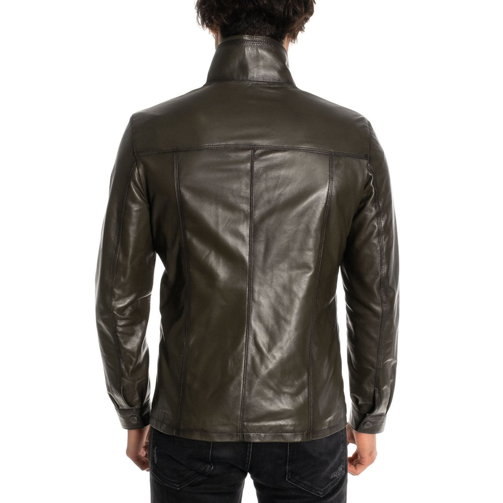 Jaspur Leather Jacket // Khaki
