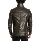 Jaspur Leather Jacket // Khaki