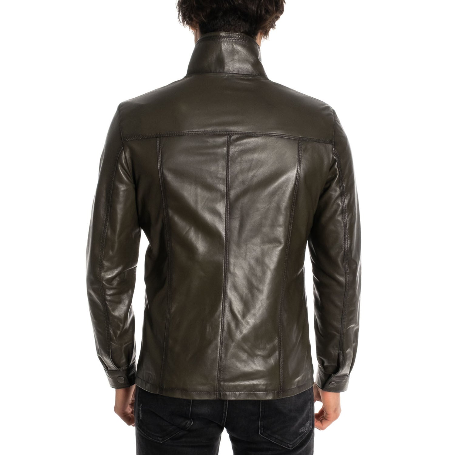 Jaspur Leather Jacket // Khaki