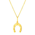14K Yellow Gold Necklace with Horseshoe