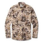 Long Sleeve Hawaiian Shirt For Men Dragon Totem Pattern Cotton Button-down Aloha Shirt