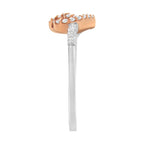 10K Rose Gold over .925 Sterling Silver 1/5 Cttw Diamond Two Tone Open Heart Promise or Fashion Ring (I-J Color, I2-I3 Clarity) - Size 6