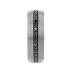 PILOT Gunmetal Tungsten Ring with Black Sapphires - 8mm