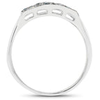 0.48 Carat Genuine Blue Diamond .925 Sterling Silver Ring