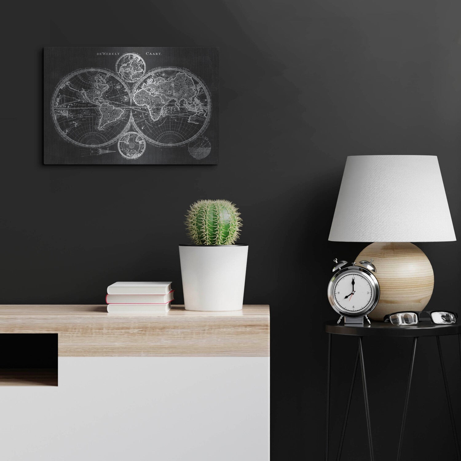 Charcoal World Map