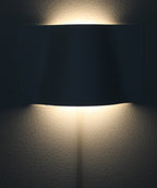 16"W Surface Wave Alluring Curved Metal LED Wall Light