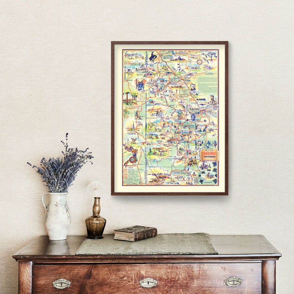 Vintage Black Hills Map, South Dakota 1940
