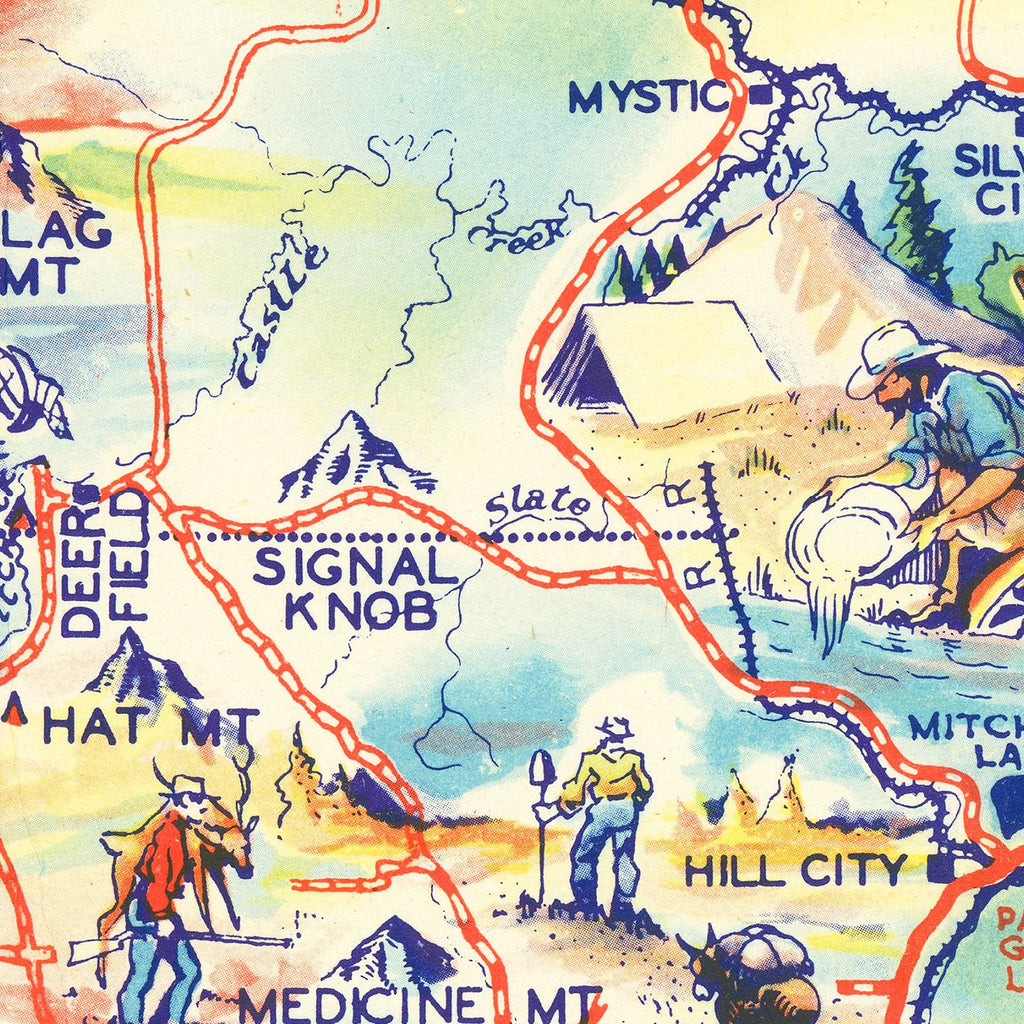 Vintage Black Hills Map, South Dakota 1940